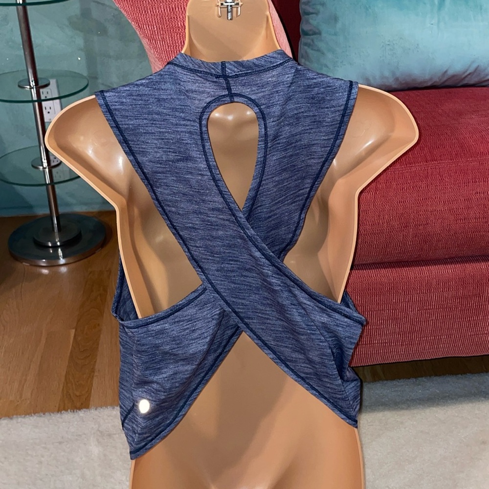 Lululemon Sexy Lightweight Muscle Crop Tank with CrissCross back design